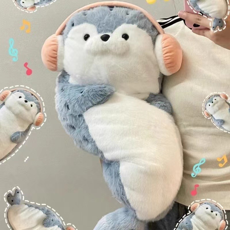 Cute seal doll plush toy, girl doll doll, bed sleeping pillow, cushion, super soft Qixi Festival gift