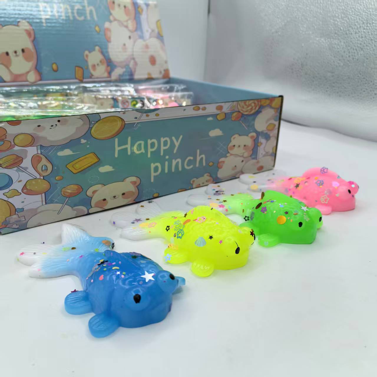 Direct sales from the manufacturer of children's venting and stress-relieving toys, including the "Vent Squeeze Fun" simulation card head and the two-color goldfish PVC bag Item Picture