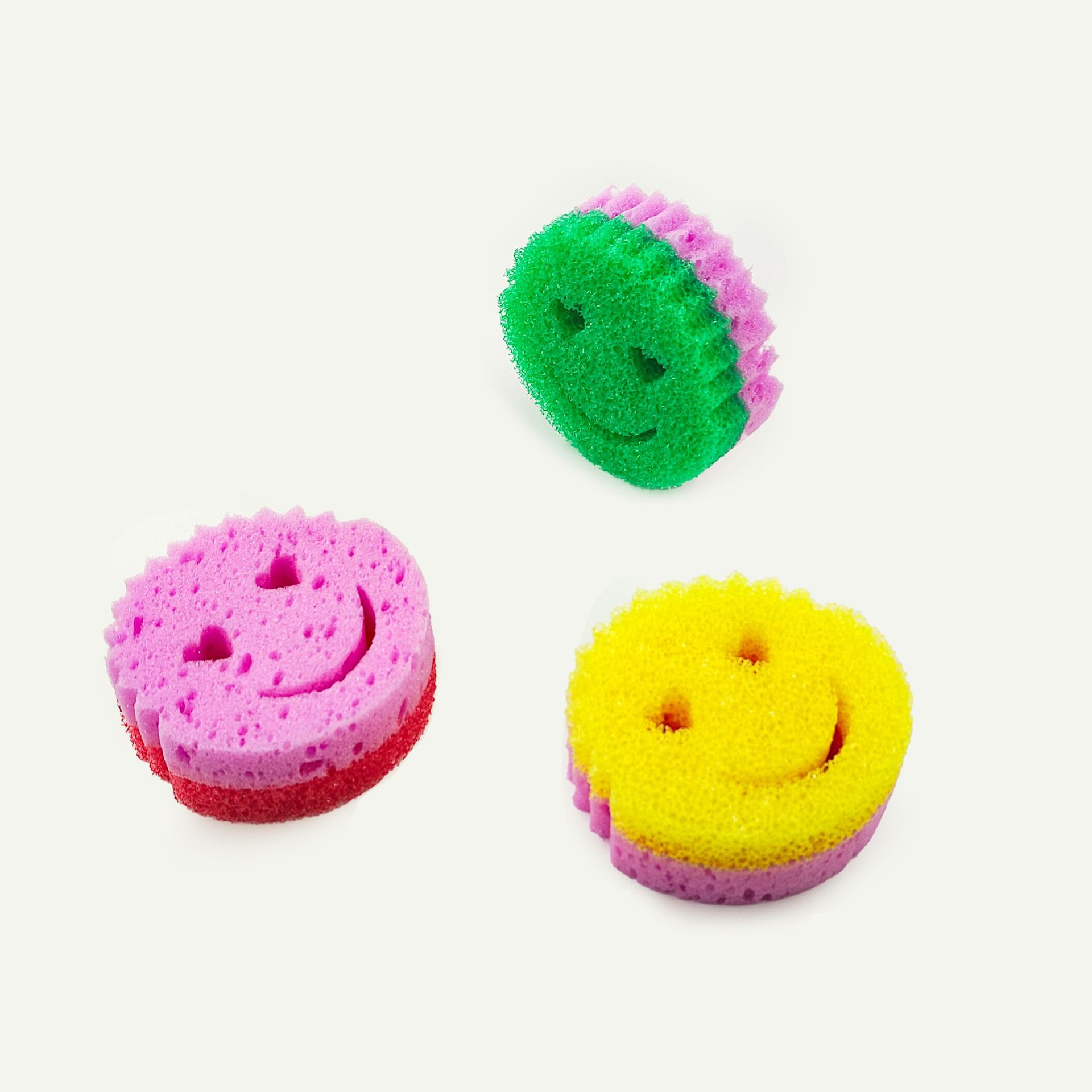 Sunday Double-layer temperature-sensing Sponge, Smiling Sponge, Magic Cleaning, Kitchen Stain Remover, Pot and Dish Cleaner, Double-layer 10 Item Picture