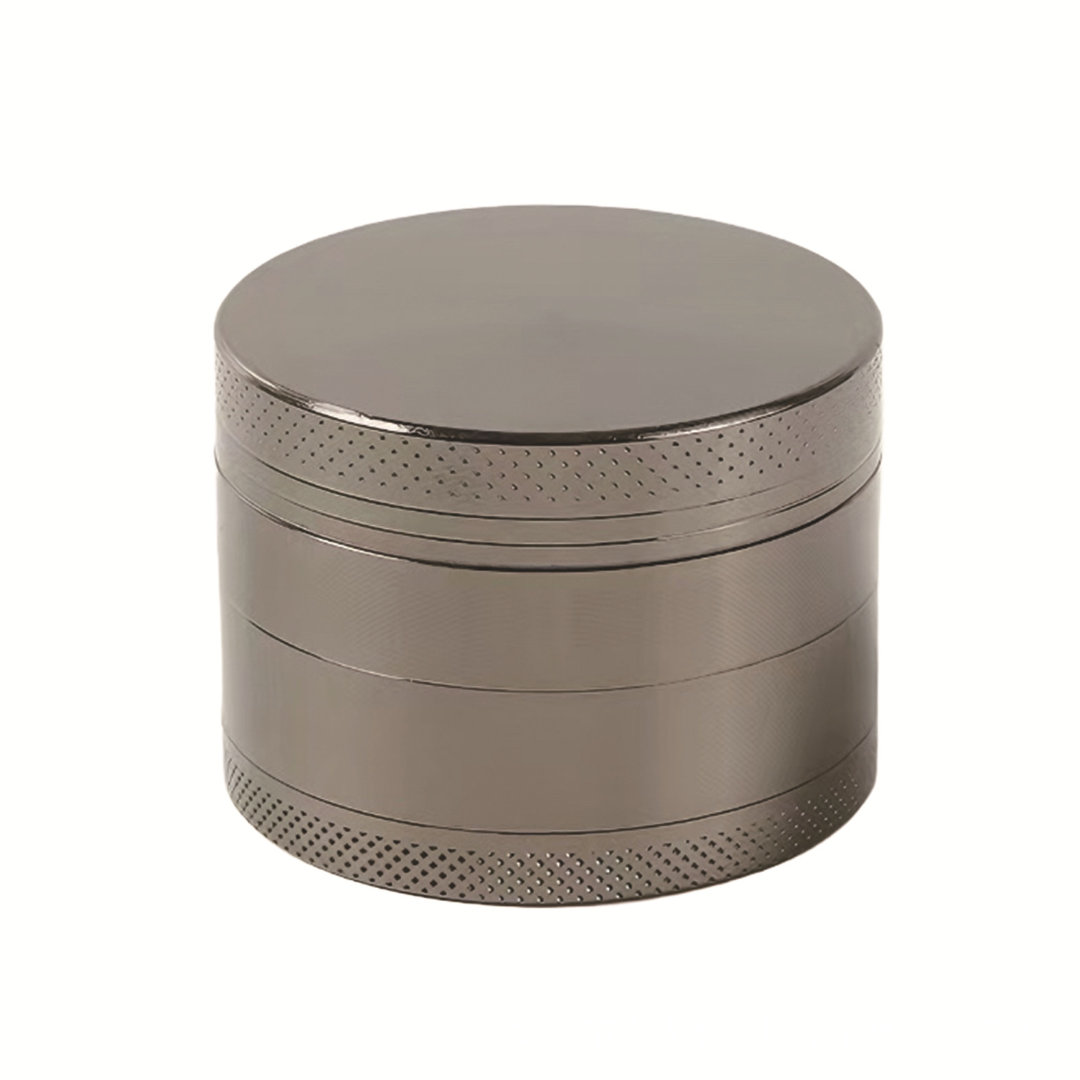 跨境锌合金40mm/50mm/55mm/63mm4层平板点纹磨烟器金属研磨器grin白底实物图