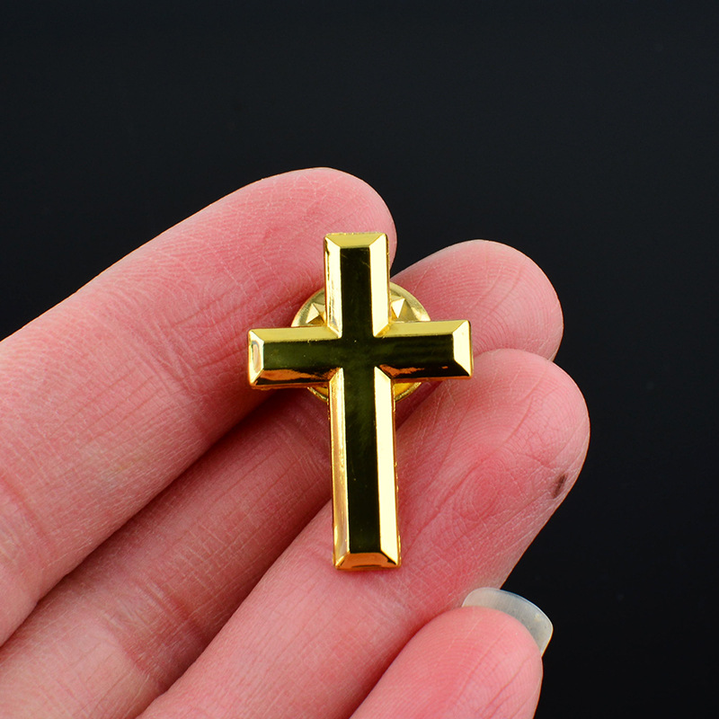 跨境光明节十字架胸针金属徽章胸章配件合金饰品复古勋章DIY别针
