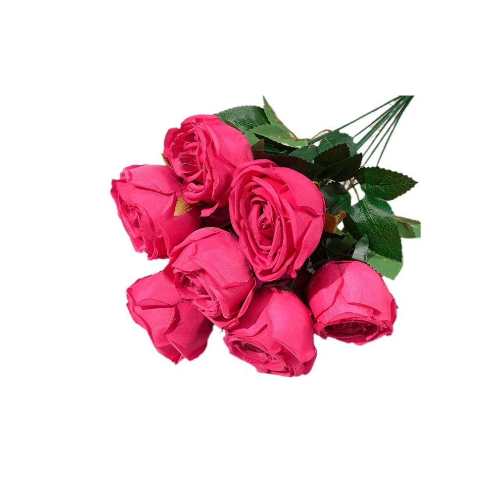 假花/仿真花DIY发饰配件/5朵塑膠花/仿真花/塑膠花白底实物图