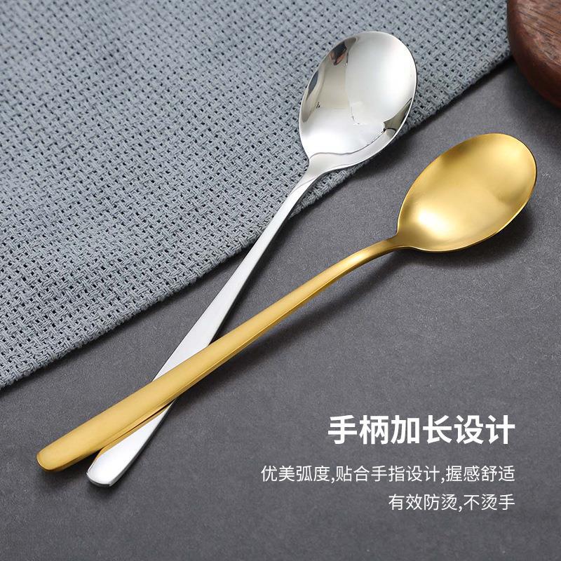 304韩式不锈钢筷子勺子叉子西餐主餐三件套创意餐具餐厅牛排叉子 Specification image