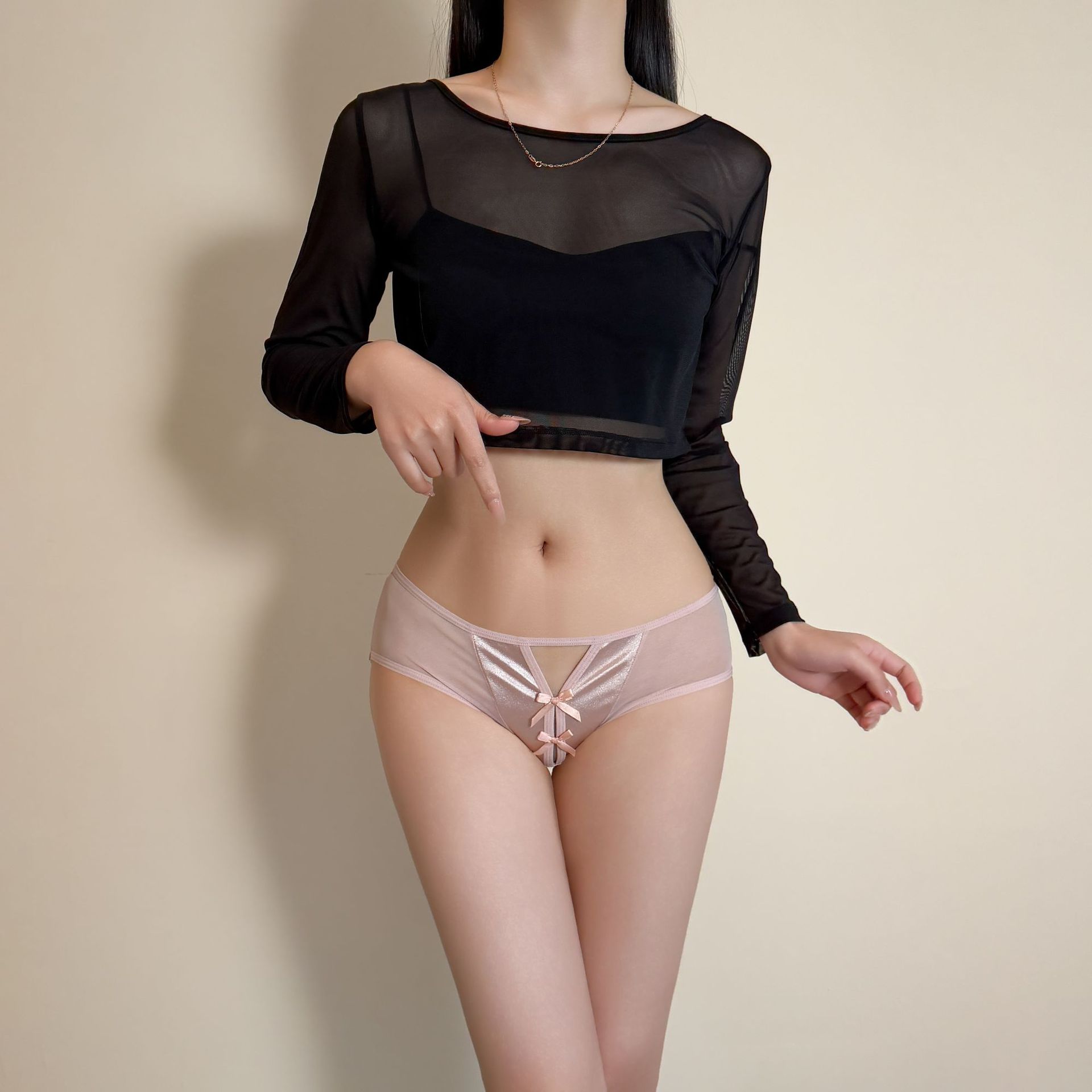 Best-selling pure desire high-end comfortable breathable lace low-waist seamless lace underwear for girls, alluring triangle pants for women Specification image