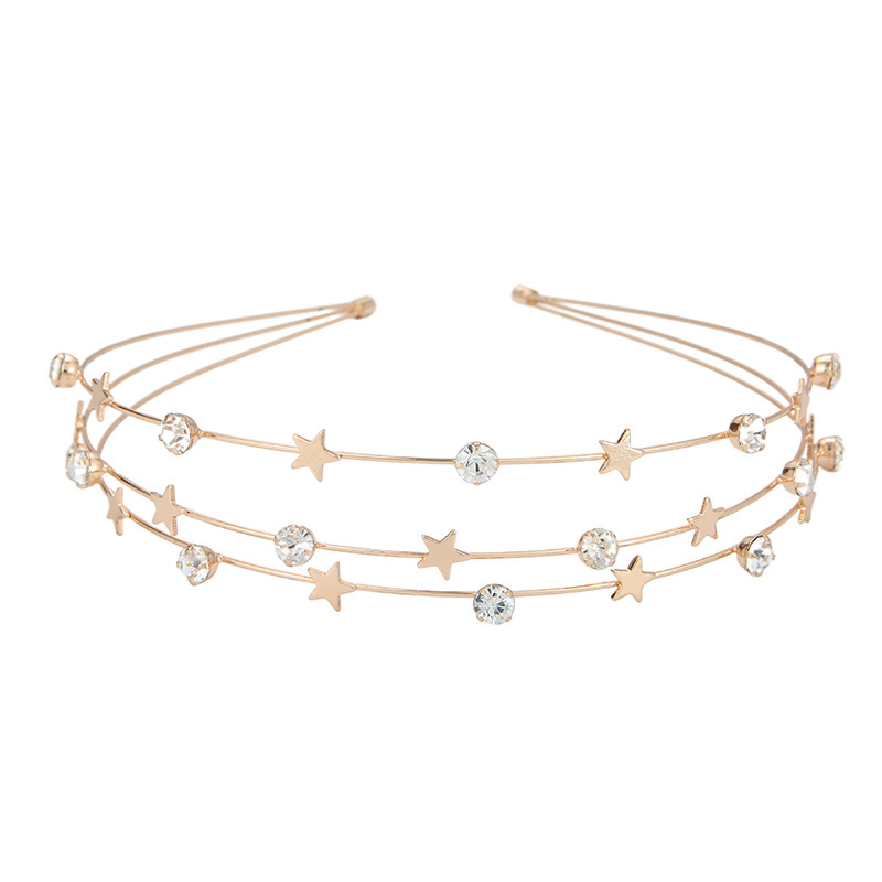 Wholesale of new multi-layer metal star moon crystal hair bands, women's butterfly hair accessories, children's headwear, and double-layer headbands Application Scenario
