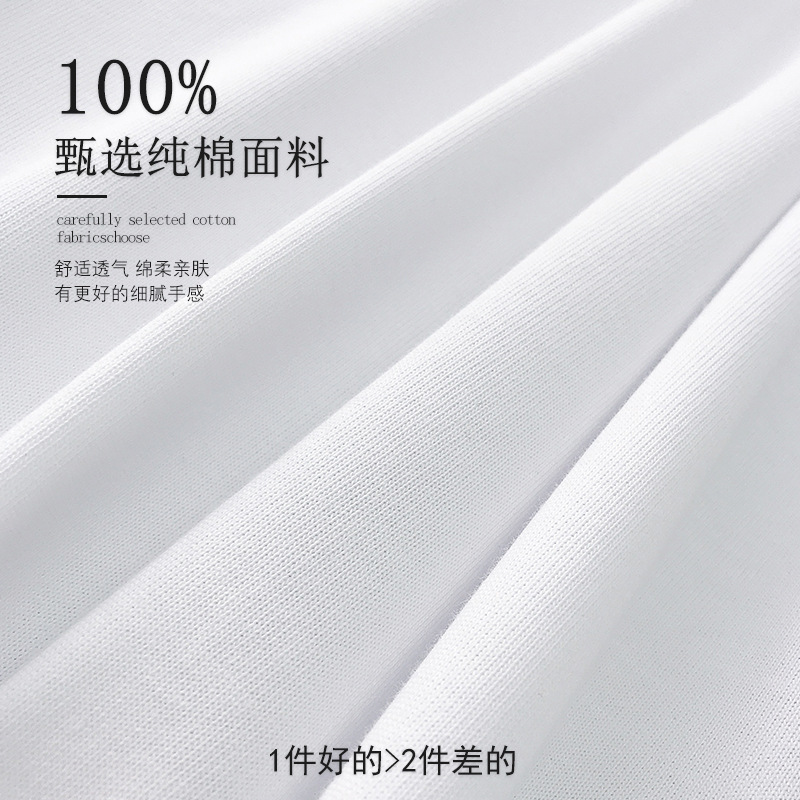 100% pure cotton heavy-duty short-sleeved men's T-shirt for summer 2025 new style loose solid color round-neck half-sleeved men's base layer details Picture