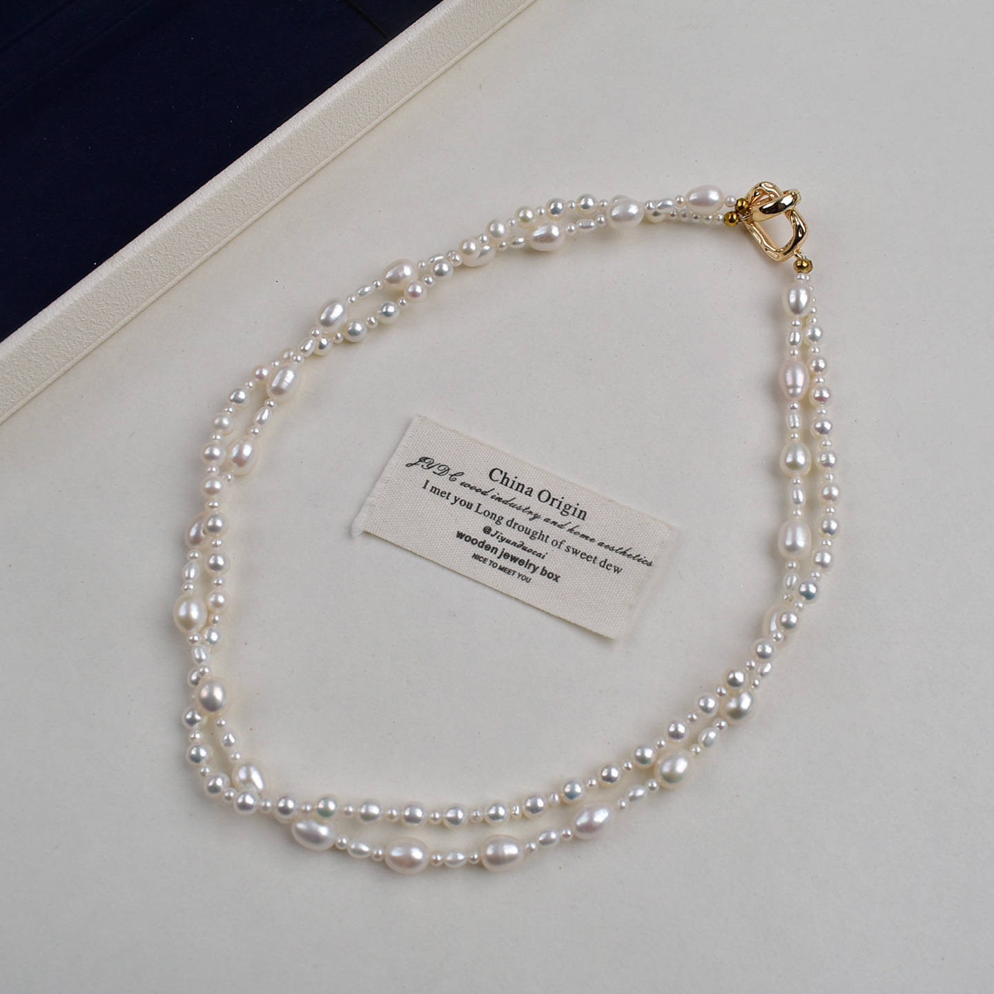 巴洛克天然淡水双层叠戴珍珠项链女百搭毛衣链高级感串珠颈链饰品