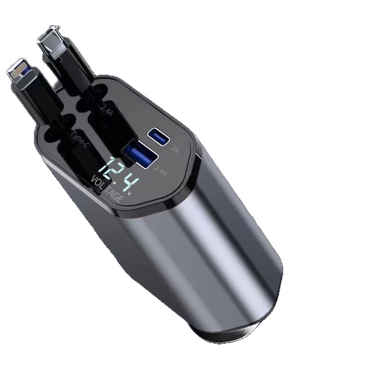 6A car charger, 120W super fast charging, multi-functional cigarette lighter, adapter, USB adapter, PD four-in-one Item Picture