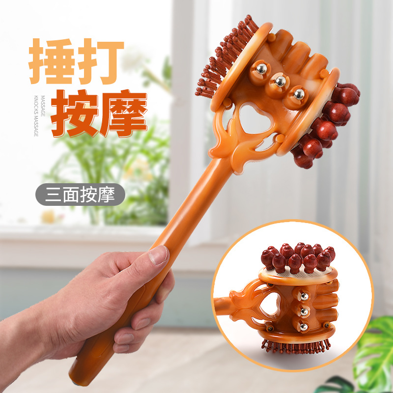 A multi-functional meridian tapping and health preservation tool for three-sided massage, shoulder, neck and waist tapping with imitation jade