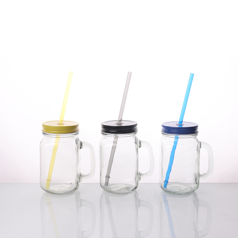 Wholesale of glass handle cups, Amazon Mason cups with straws, glass water cups, Mason cans, rooster cups, one-piece consignment details Picture