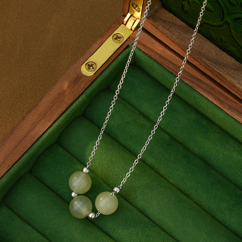 新中式风仿和田玉项链女2024新款潮小众设计感高级锁骨链气质轻奢详情图2