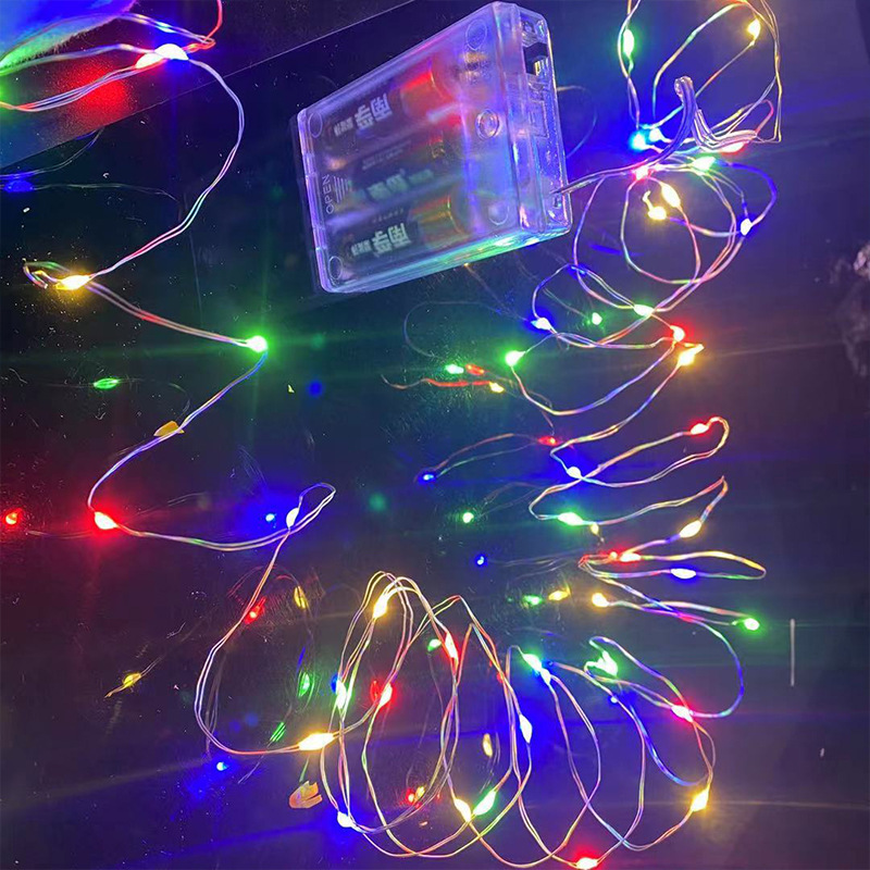 Cross-border led light string battery box, copper wire light string, cake decoration gift box, light strip, led Christmas festival small color light Specification image