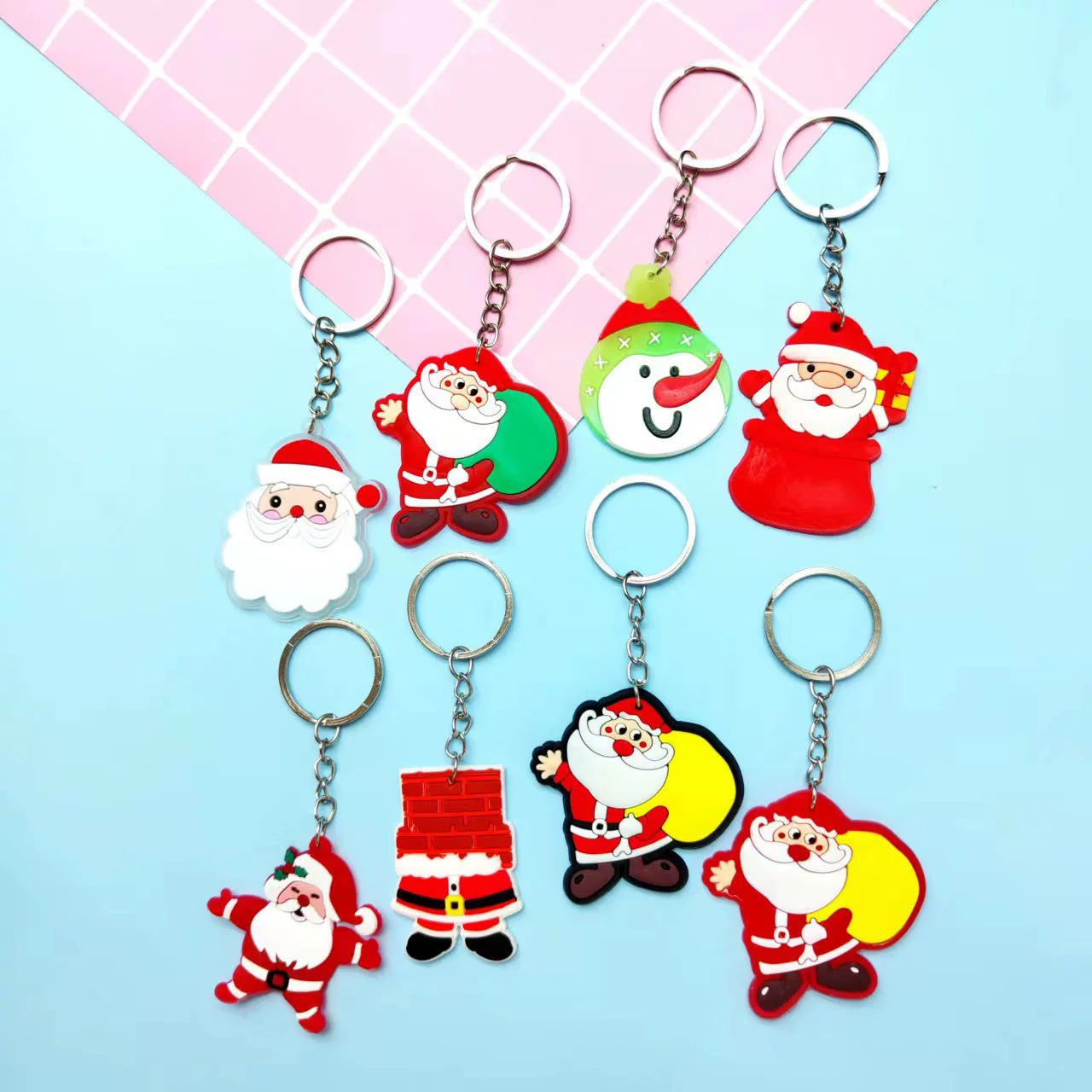 圣诞节新款钥匙扣饰品圣诞树麋鹿配件可爱PVC材质P5421礼品馈赠细节图