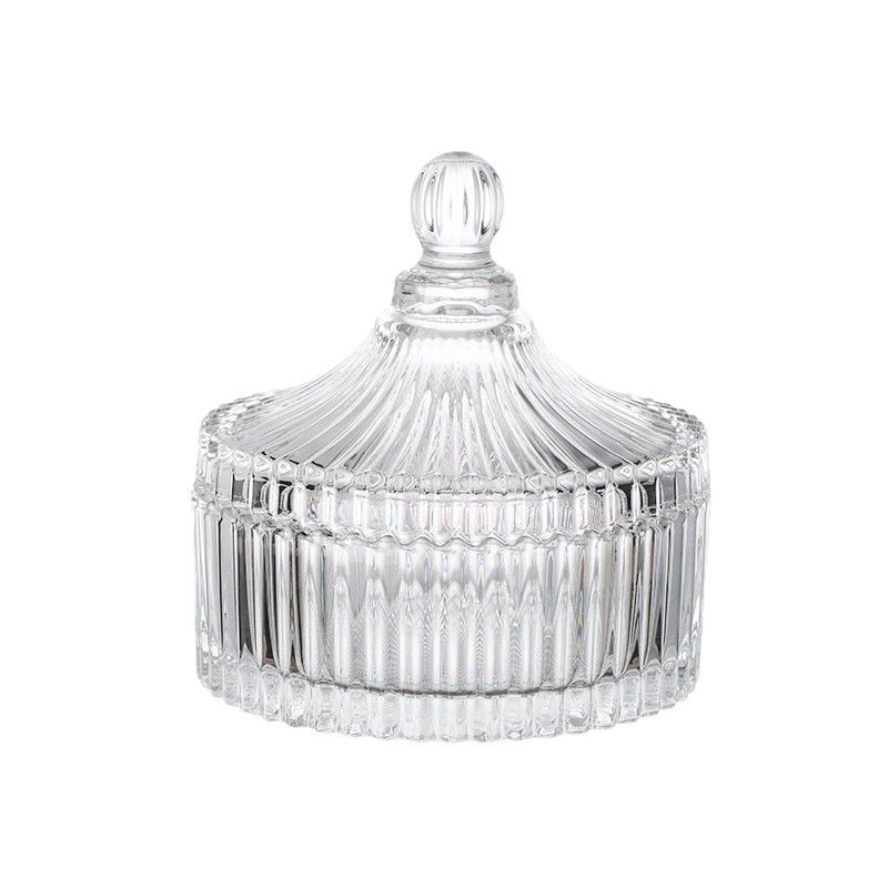 European-style glass bowl wholesale, jewelry box, candy jar storage box, crystal demagnetization purification bowl, omamori salt purification with lid Item Picture