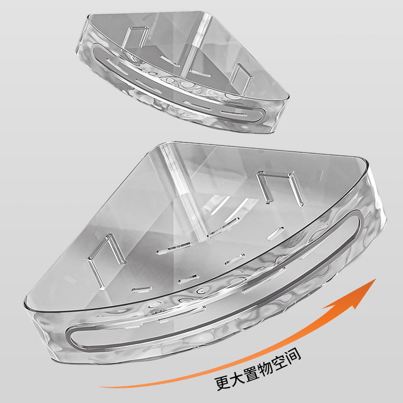 收纳架浴室免打孔置物架洗漱台墙角厕所卫生间洗澡卫浴壁挂三角篮产品图