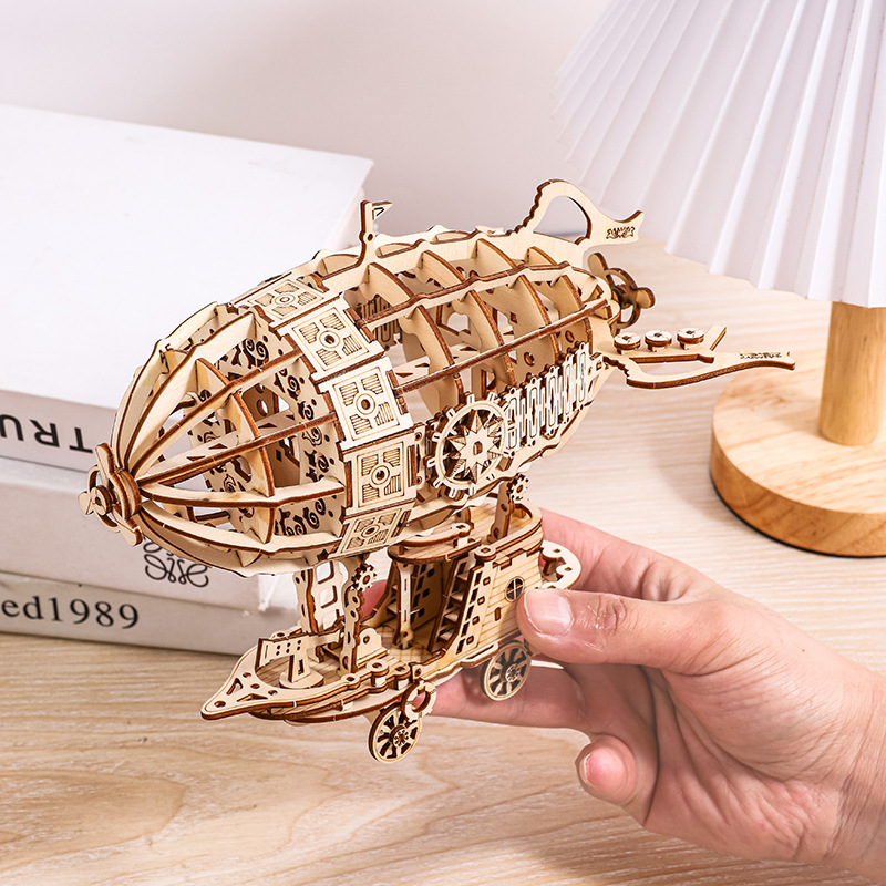 3D creative stereoscopic jigsaw puzzles, diy wooden airship assembly, desktop ornaments, models, and wholesale of small toys for teenagers Specification image