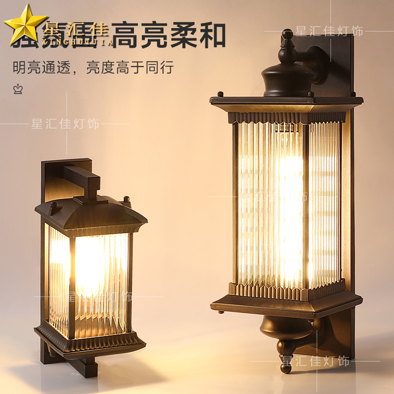 Modern Chinese-style outdoor wall lamps with waterproof features for villas, courtyards, retro outdoor balconies, and columns on both sides of the main entrance Specification image