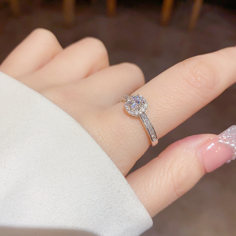 This light luxury, high-end, elegant and refined zircon open ring is a unique and fashionable jewelry accessory with a niche design for women details Picture