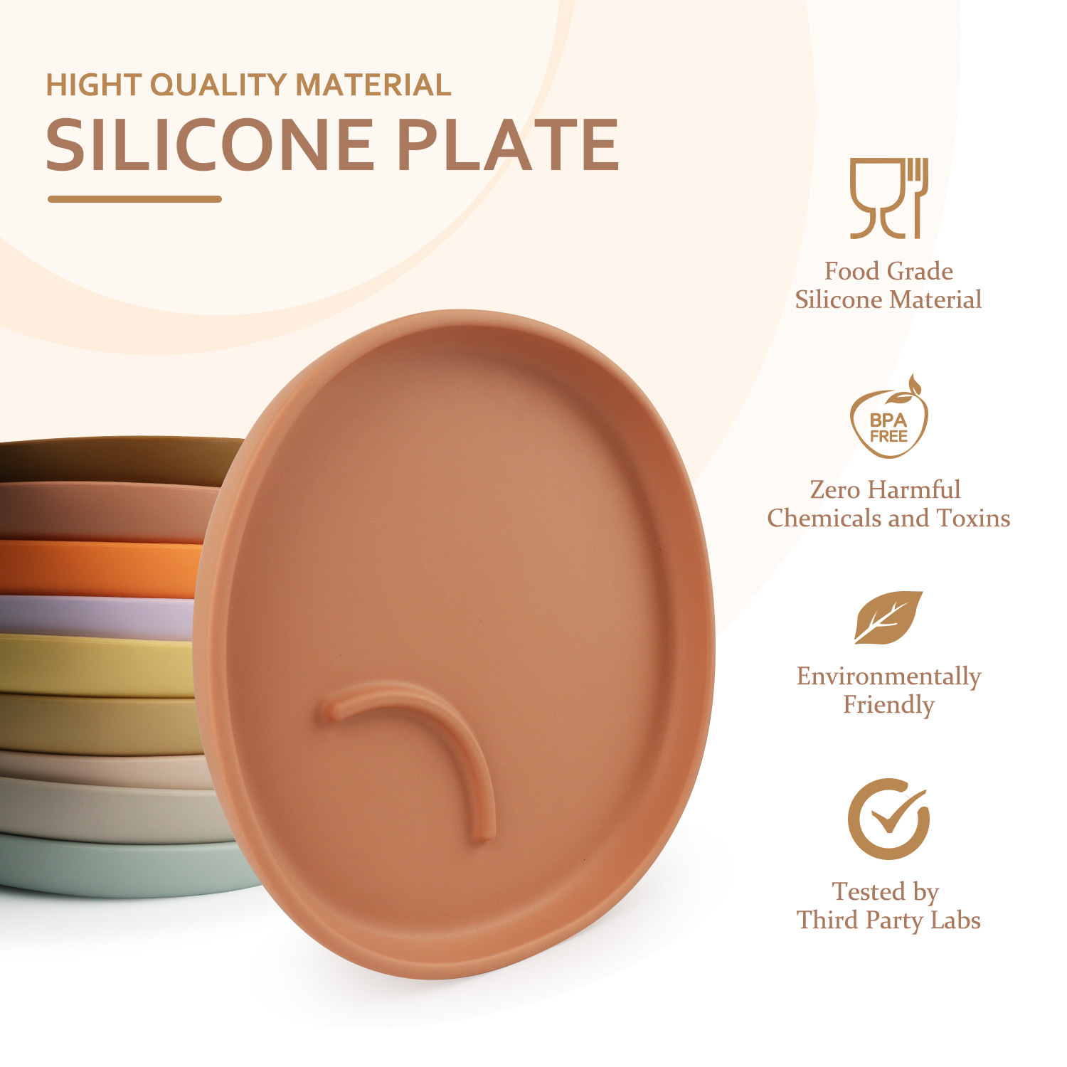 Silicone dinner plates for children, durable, large and easy-to-clean, Amazon cross-border e-commerce bestsellers, baby food tableware in stock Application Scenario