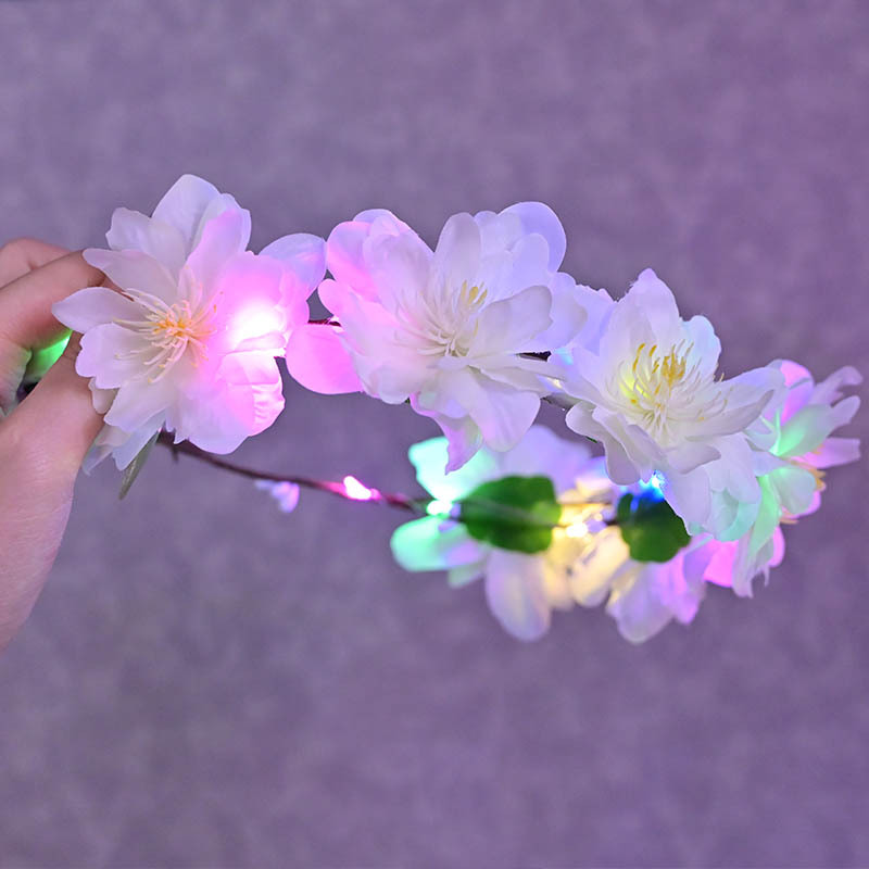 New luminous phoenix wreath princess flower headwear wreath scenic area popular photo spot fairy wreath headband details Picture