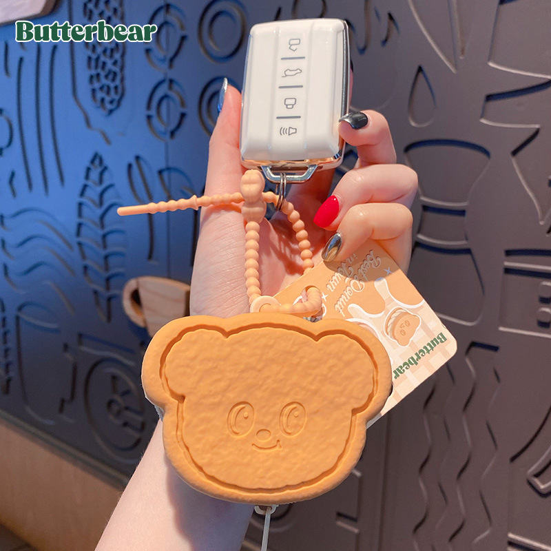 Genuine Butter Bear silicone coin purse, keychain, women's exquisite earphone case, storage bag, key chain ring, pendant Specification image