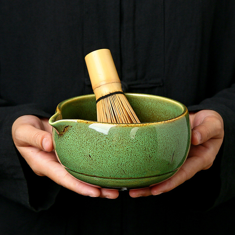 Japanese-style matcha bowl, ceramic matcha whisk set, bamboo matcha brush, Hyabonri Song Dynasty tea ceremony gift box details Picture