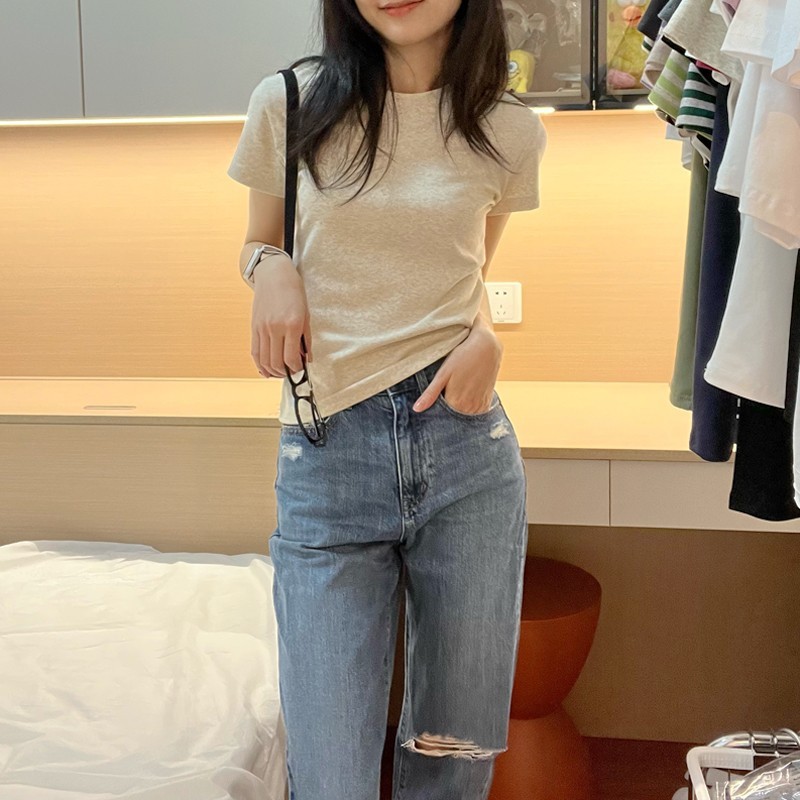 紧身上衣/衣服/紧身短袖/紧身微透长袖/微透上衣细节图