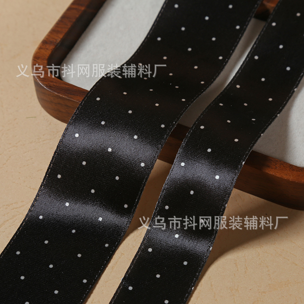 2.5cm-4cm onda punto cinta de satén de color accesorios de pelo DIY arco tocados cinta caja de regalo embalaje cinta material Application Scenario