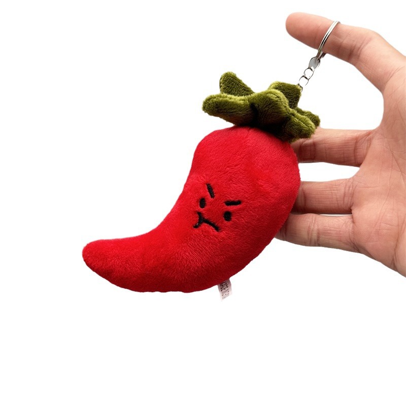 Creative claw machine plush toys, funny vegetable series, scallion, ginger and garlic pendants, broccoli keychains, and small gift batches Item Picture