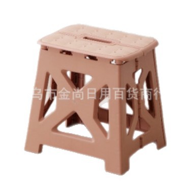 Portable mini hand-held low stool for outdoor camping, children's plastic folding stool, thickened stool, leather surface folding stool Item Picture