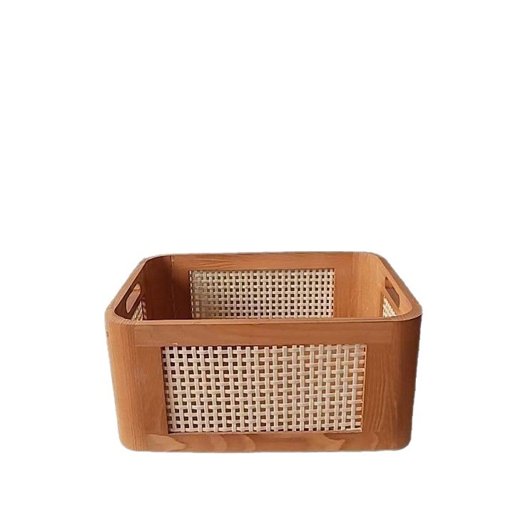 Nueva caja de almacenamiento redonda de bambú y madera trenzada cesta de almacenamiento de madera sólida home storage cosmetics tobacco storage box Item Picture