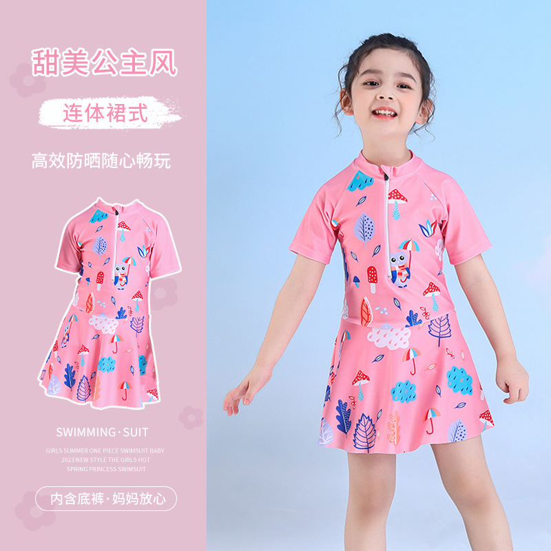 Cross-border bestseller children's swimwear, girls' one-piece quick-drying dress style, stylish summer princess swimwear, baby hot spring swimwear, NT $11576 details Picture