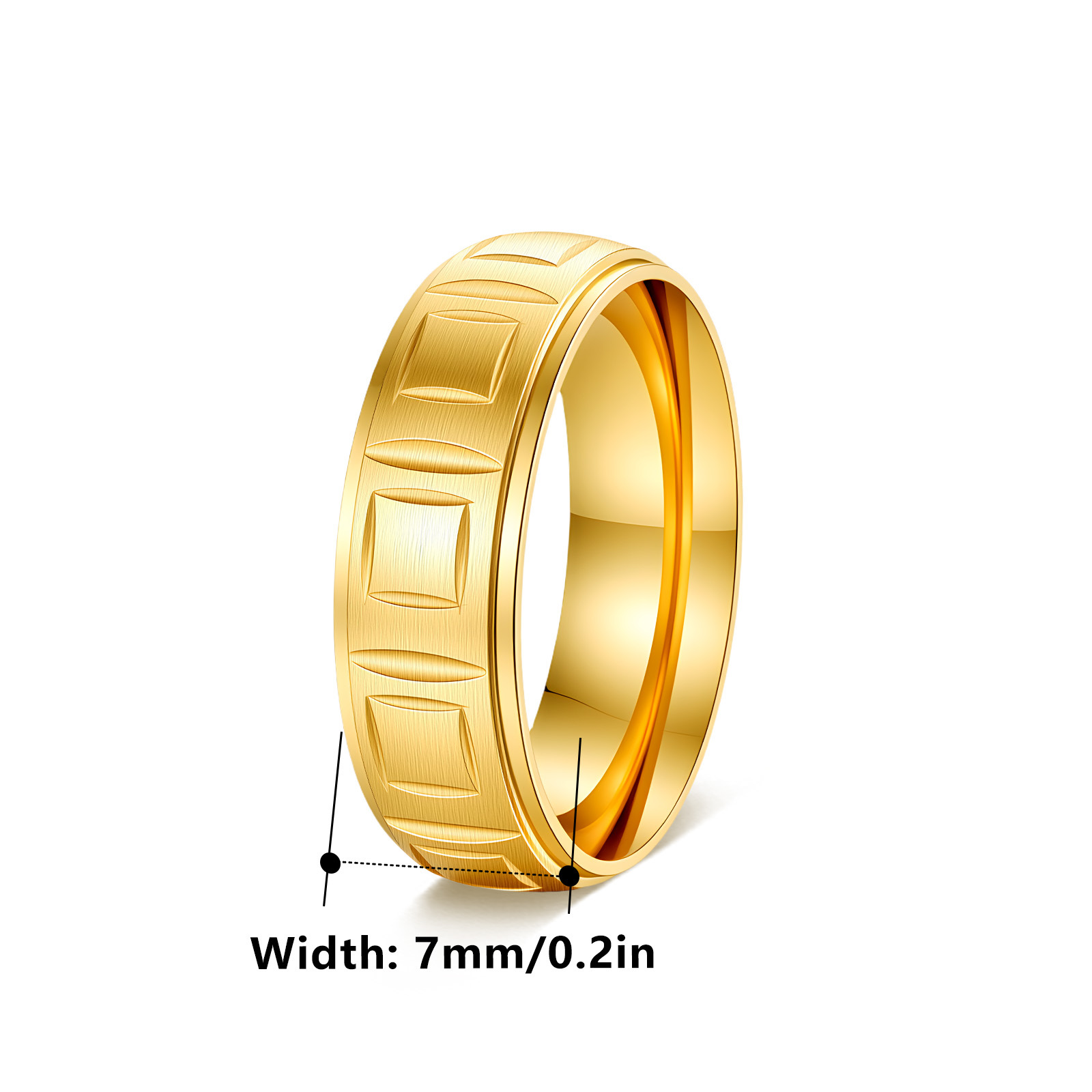 Fábrica en stock crossover anillo de acero inoxidable europa y américa vintage lote flor arena cara anillo anillo de acero de titanio simple no perder color Item Picture
