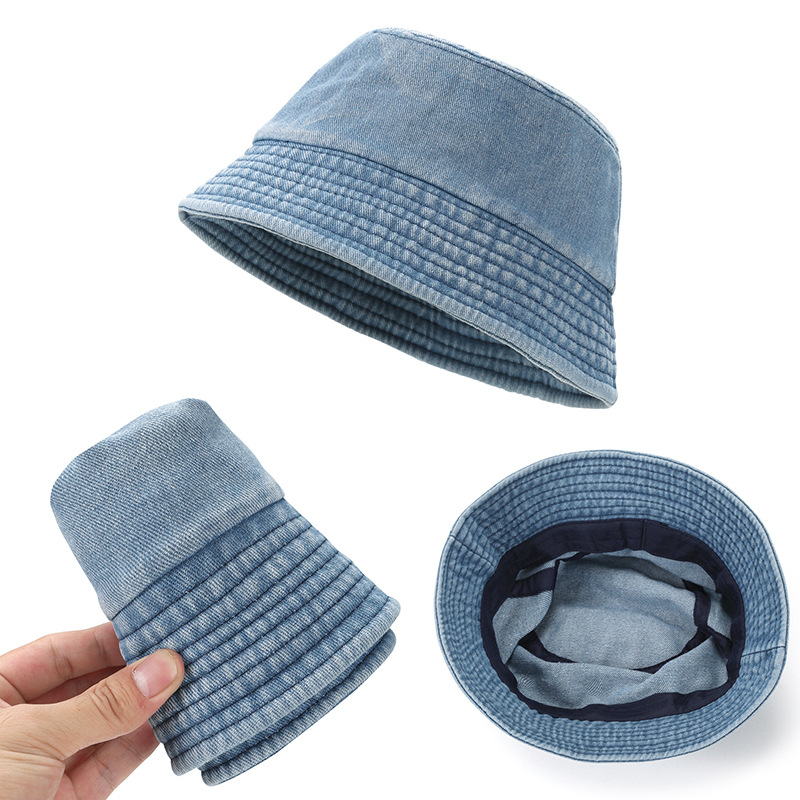 日系牛仔渔夫帽女休闲百搭时尚潮帽盆帽防晒遮阳钓鱼帽男旅游逛街产品图