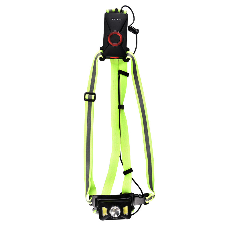 Cross-border new night running safety light led chest light, outdoor waterproof usb warning safety vest, cycling and running light Item Picture