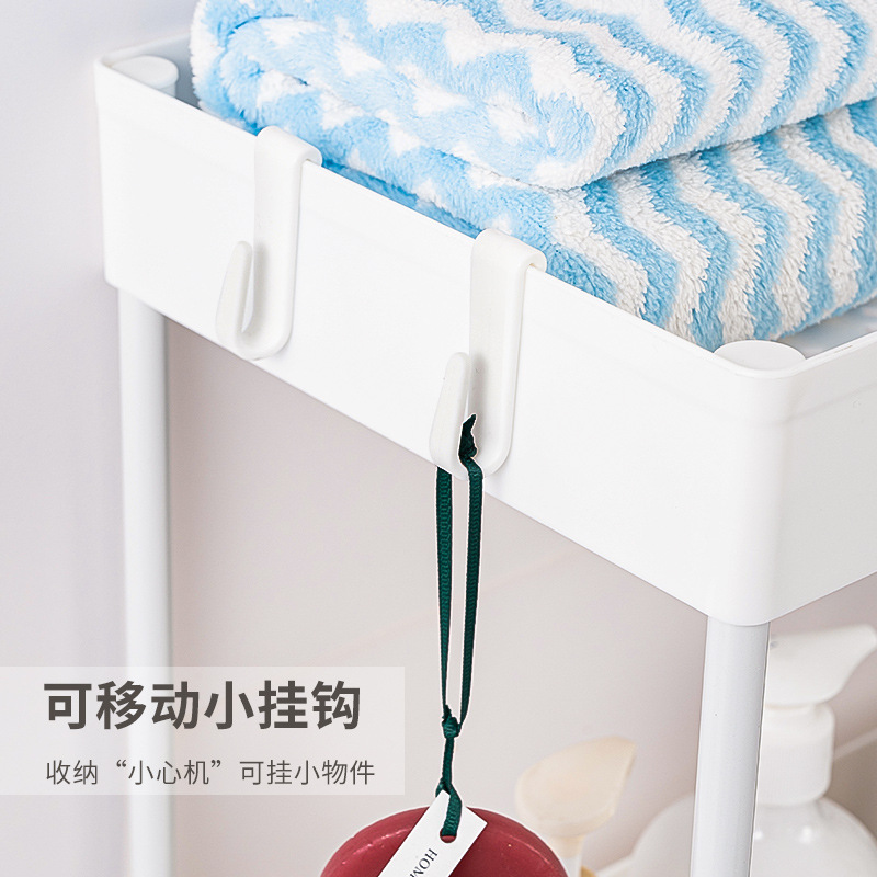 Cross-border double-layer plastic kitchen acrylic storage rack, multi-functional kitchen and bathroom draining basket, sink storage box for storage details Picture