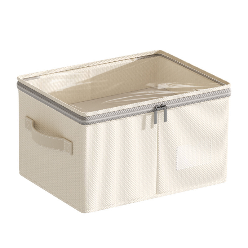 New Tianshan cotton and linen visible storage box, thickened portable sundries storage basket, washable bedroom clothes sorting box Item Picture