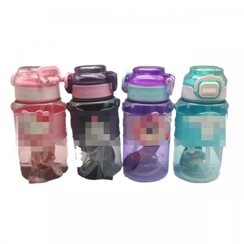 Children's cartoon plastic cups, cute double-drinking cups, portable and easy-to-use cups for boys and girls, high appearance level straw cups Item Picture