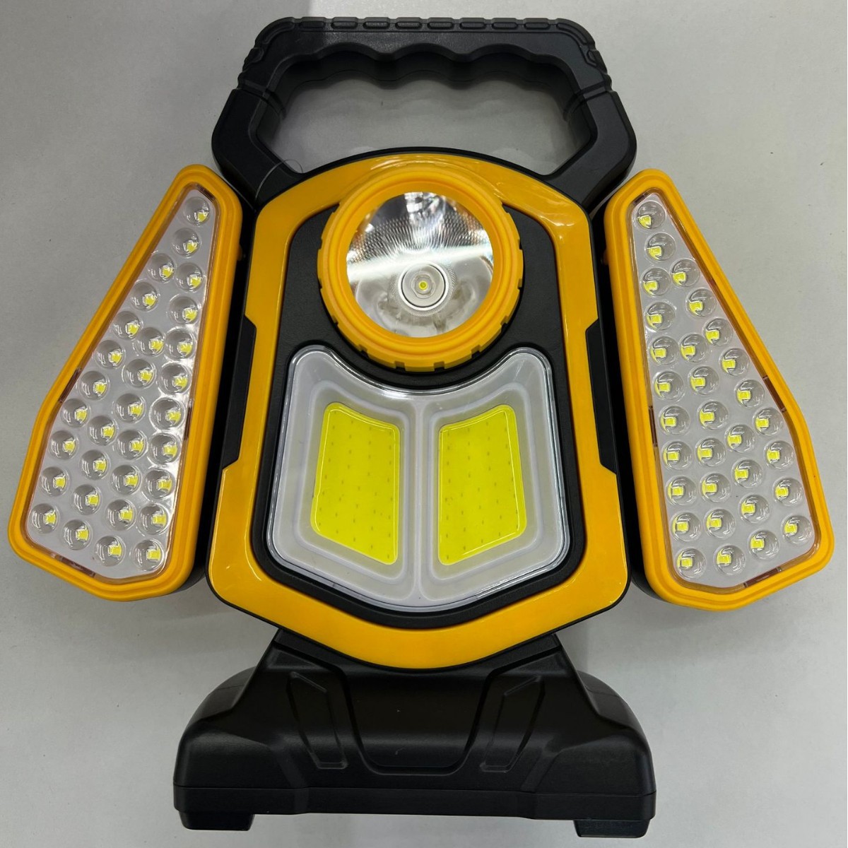 新款太阳能可折叠带挂钩手提灯强光手电筒户外露营提灯多功能探照