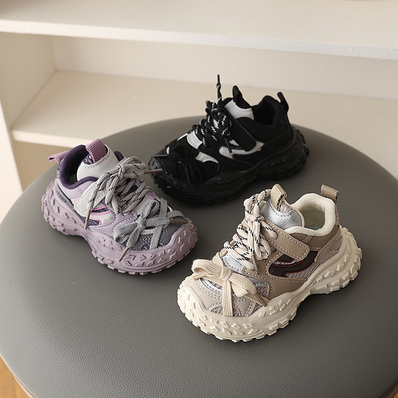 男童运动鞋2025春新款透气童鞋儿童休闲时尚老爹鞋小女孩轻便鞋子