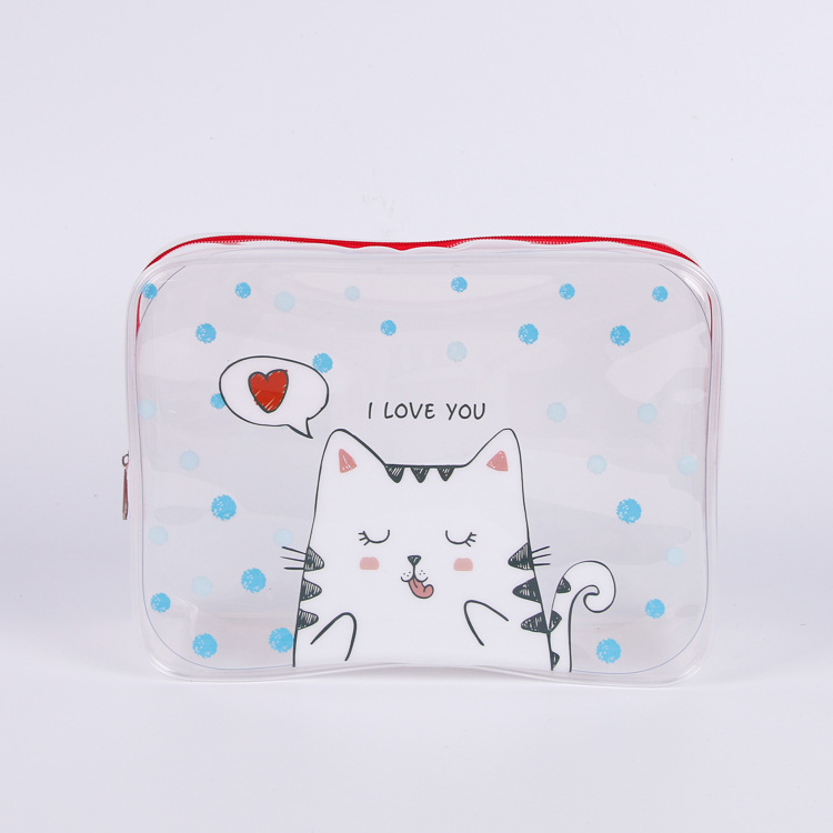 厂家直销批发pvc袋洗漱袋 便捷塑料收纳袋PVC拉链袋透明化妆品包白底实物图