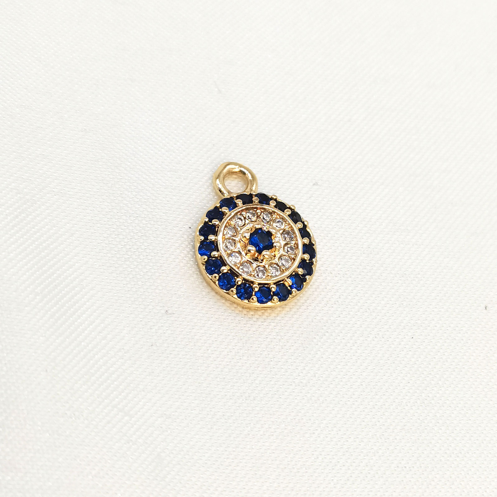 Cross-border new Devil's Eye series brass gold-plated oil drip and diamond-encrusted hip-hop style blue eye necklace accessory bracelet Item Picture