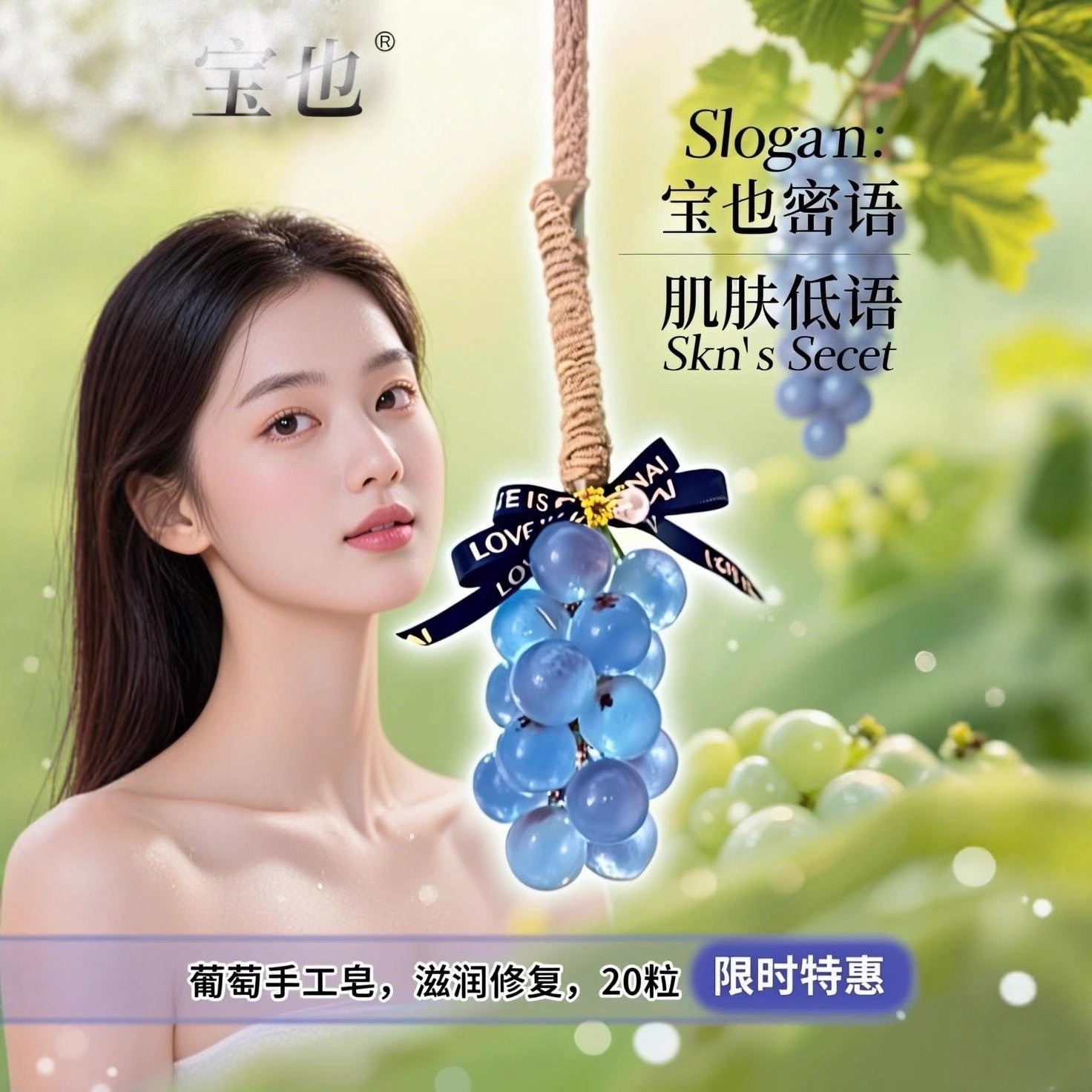 Macaron Grape Soap Creative Home Souvenir - A bunch of grape bunches handmade soap for hand washing, grape soap gift details Picture