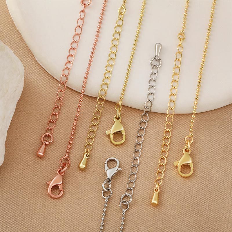 Amazon's best-selling pure copper + water drop chain diy handmade jewelry, round bead extension chain jewelry accessory details Picture