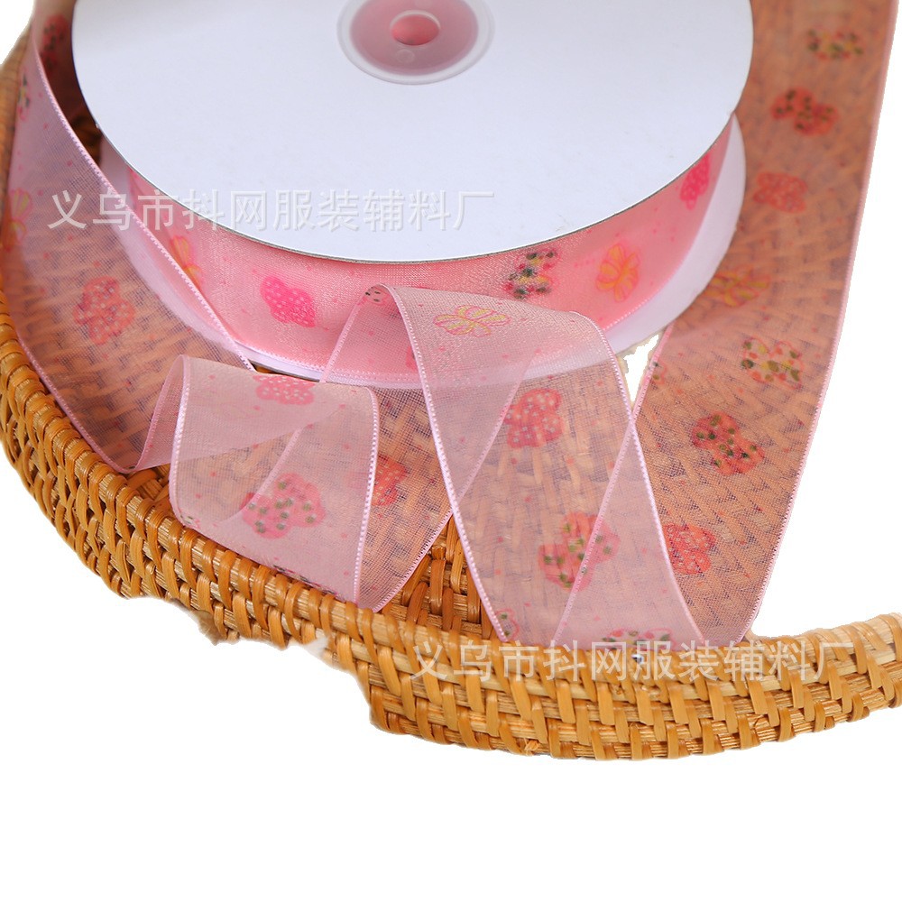 3.8cm color mesh cinta de flores pastel de cumpleaños caja de regalo de dibujos animados embalaje cinta de hilo diy decoración Item Picture