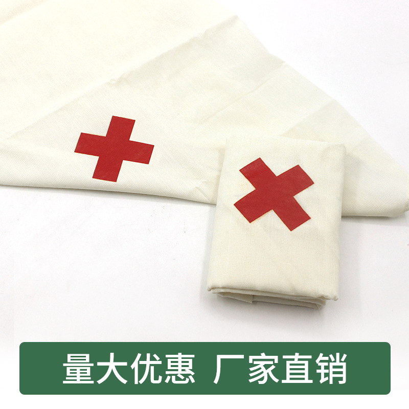 Red Cross Teaching and training: Thickened pure cotton triangular bandage, outdoor bandaging and fixation, all-cotton triangular bandage with rope Application Scenario