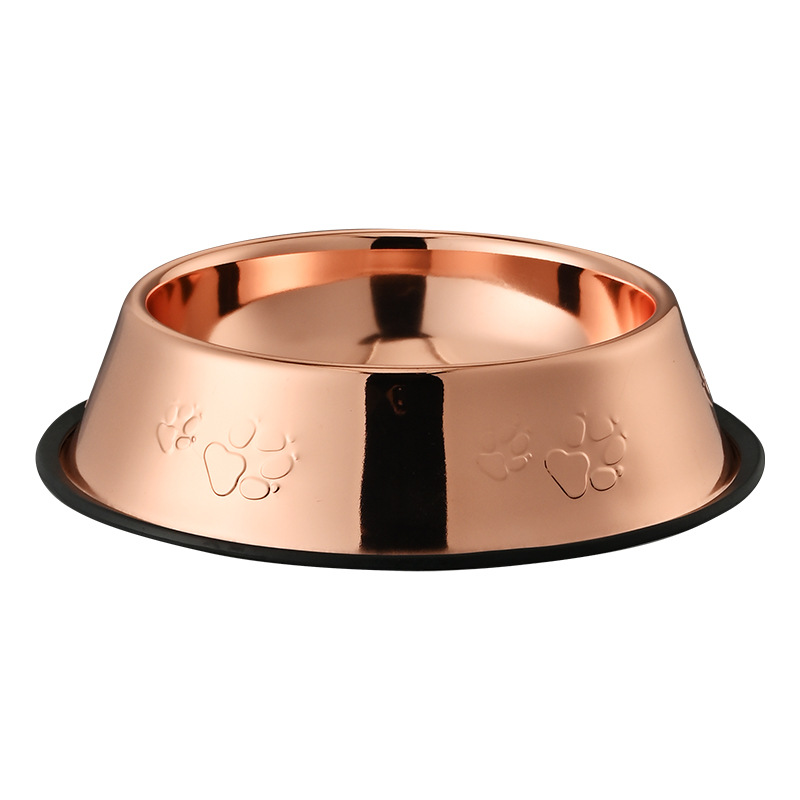 Copper-colored Corgi pet bowls, food and water bowls, silicone slow food supplies, pet cat bowls