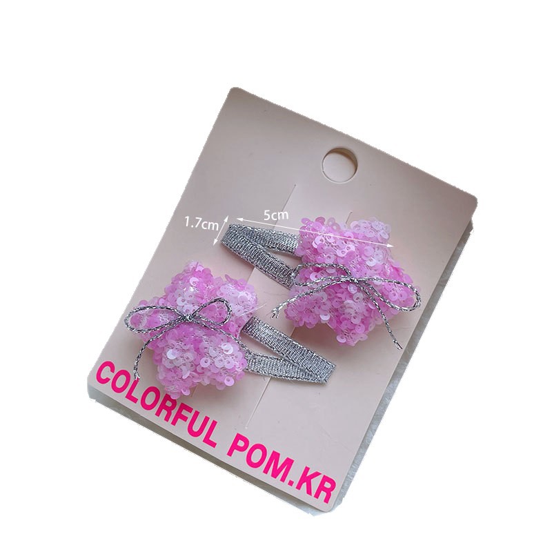New sweet pink Korean-style hair clips, children's bow clips, side broken bangs clips, baby headbands Item Picture