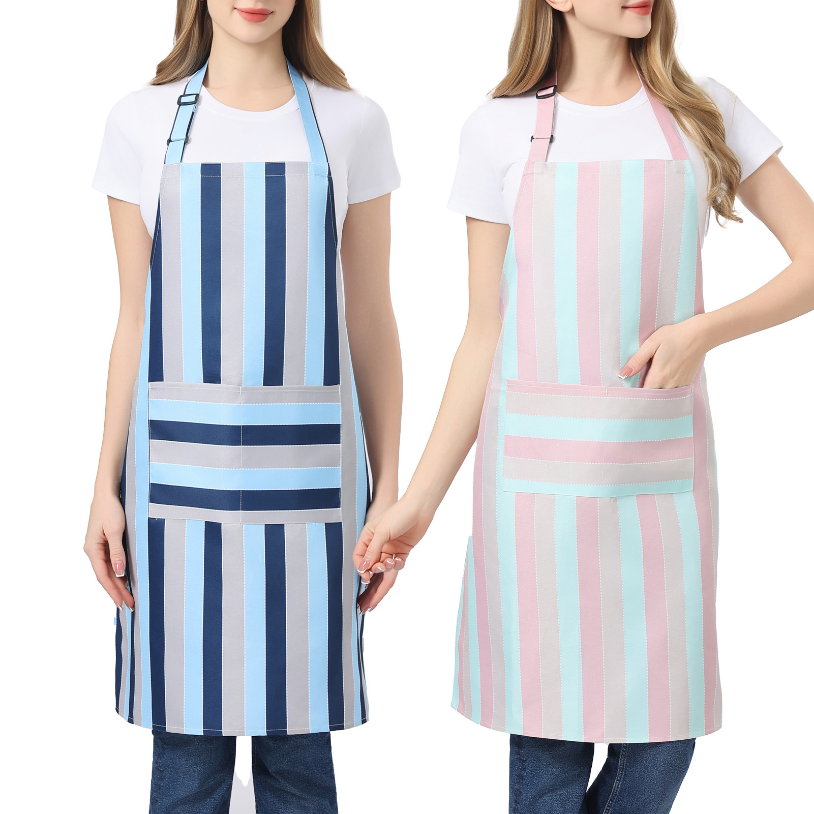 围裙/围裙女长袖时尚/跨境/罩衣厚冬款/围裙logo白底实物图