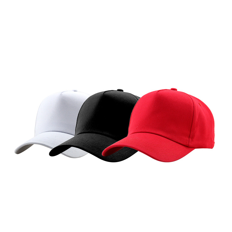 Five-piece baseball caps, blank caps, black and white pure cotton LOGO baseball caps, all-season sunshades, in stock and wholesale for foreign trade factory Application Scenario